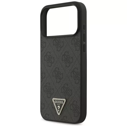 Guess - Leather 4G Triangle Strass MagSafe (GUHMP18XP4TDPLK) - iPhone 18 Pro Max / iPhone 17 Pro Max - Black
