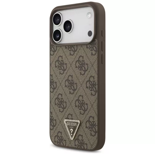 Guess - Leather 4G Triangle Strass MagSafe (GUHMP18XP4TDPW) - iPhone 18 Pro Max / iPhone 17 Pro Max - Brown