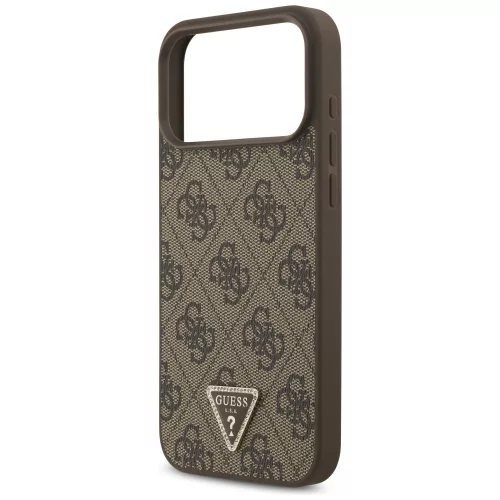 Guess - Leather 4G Triangle Strass MagSafe (GUHMP18XP4TDPW) - iPhone 18 Pro Max / iPhone 17 Pro Max - Brown