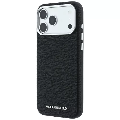 Karl Lagerfeld - HC MagSafe Grained Leather Elongated Logo (KLHMP18XPSWGKLK) - iPhone 18 Pro Max / iPhone 17 Pro Max - Black