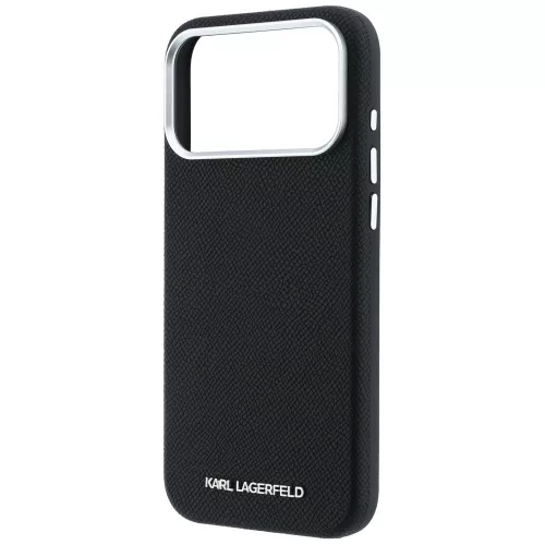 Karl Lagerfeld - HC MagSafe Grained Leather Elongated Logo (KLHMP18XPSWGKLK) - iPhone 18 Pro Max / iPhone 17 Pro Max - Black