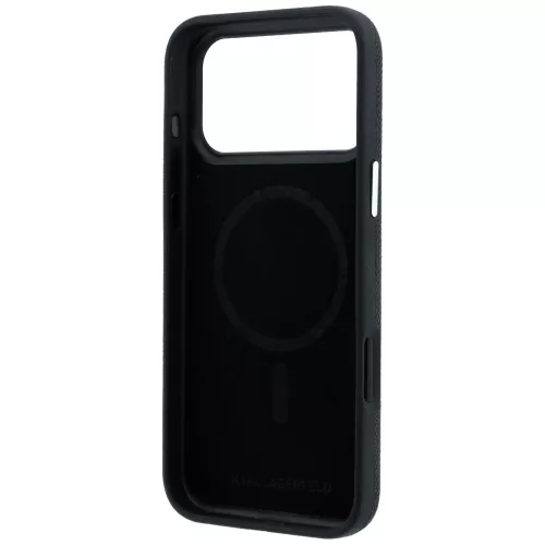 Karl Lagerfeld - HC MagSafe Grained Leather Elongated Logo (KLHMP18XPSWGKLK) - iPhone 18 Pro Max / iPhone 17 Pro Max - Black