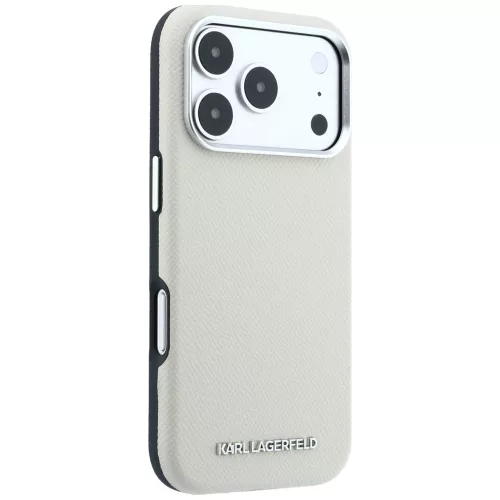 Karl Lagerfeld - HC MagSafe Grained Leather Elongated Logo (KLHMP18XPSWGKLE) - iPhone 18 Pro Max / iPhone 17 Pro Max - Beige