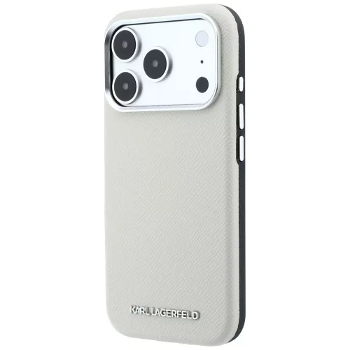 Karl Lagerfeld - Hardcase MagSafe Grained Leather Elongated Logo (KLHMP18LPSWGKLE) - iPhone 18 Pro / iPhone 17 Pro - Beige