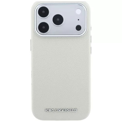 Karl Lagerfeld - Hardcase MagSafe Grained Leather Elongated Logo (KLHMP18LPSWGKLE) - iPhone 18 Pro / iPhone 17 Pro - Beige