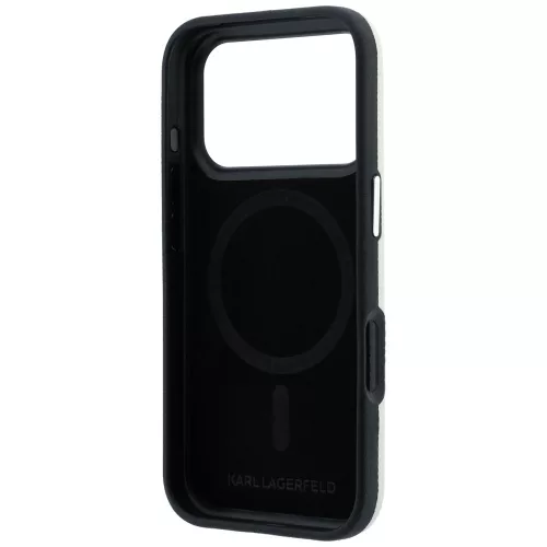 Karl Lagerfeld - Hardcase MagSafe Grained Leather Elongated Logo (KLHMP18LPSWGKLE) - iPhone 18 Pro / iPhone 17 Pro - Beige
