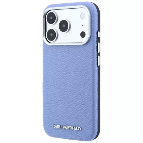Karl Lagerfeld - Hardcase MagSafe Grained Leather Elongated Logo (KLHMP18LPSWGKLB) - iPhone 18 Pro / iPhone 17 Pro - Blue