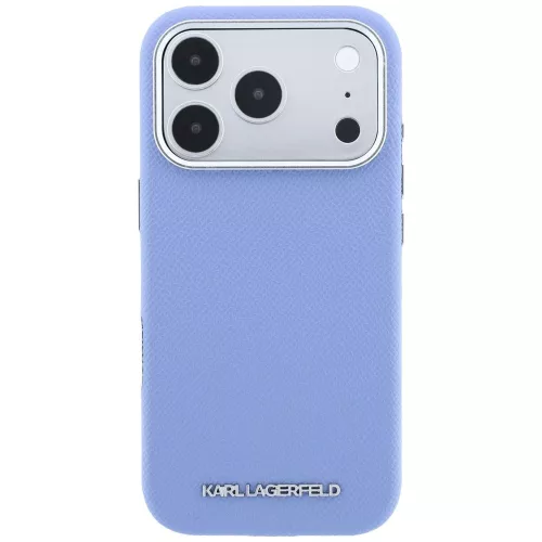 Karl Lagerfeld - Hardcase MagSafe Grained Leather Elongated Logo (KLHMP18LPSWGKLB) - iPhone 18 Pro / iPhone 17 Pro - Blue