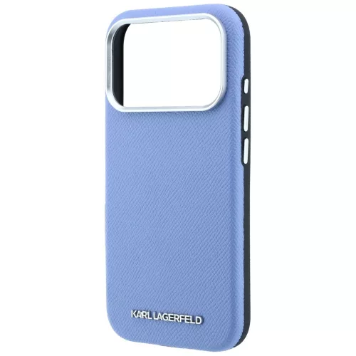 Karl Lagerfeld - Hardcase MagSafe Grained Leather Elongated Logo (KLHMP18LPSWGKLB) - iPhone 18 Pro / iPhone 17 Pro - Blue