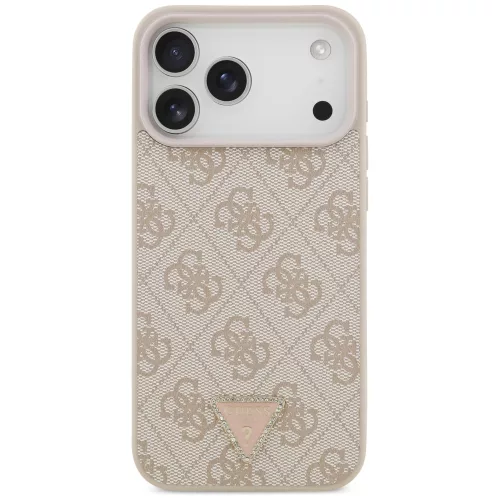 Guess - Leather 4G Triangle Strass MagSafe (GUHMP18XP4TDPP) - iPhone 18 Pro Max / iPhone 17 Pro Max - Pink