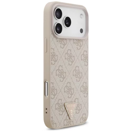 Guess - Leather 4G Triangle Strass MagSafe (GUHMP18XP4TDPP) - iPhone 18 Pro Max / iPhone 17 Pro Max - Pink