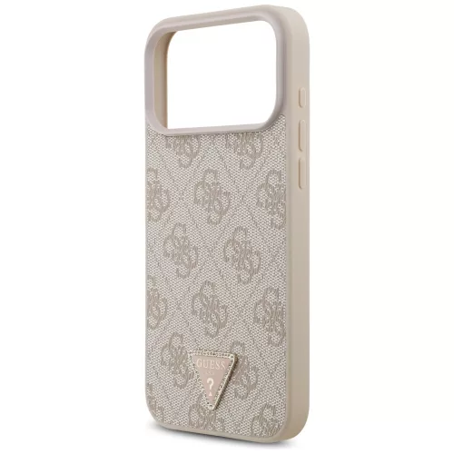 Guess - Leather 4G Triangle Strass MagSafe (GUHMP18XP4TDPP) - iPhone 18 Pro Max / iPhone 17 Pro Max - Pink