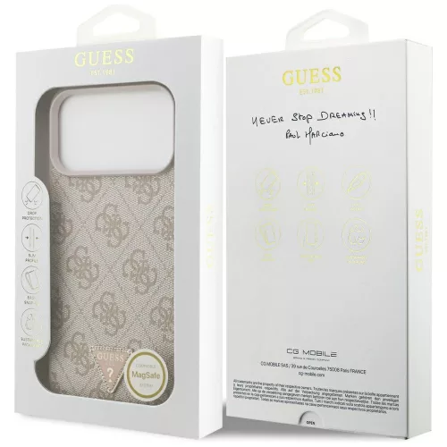 Guess - Leather 4G Triangle Strass MagSafe (GUHMP18XP4TDPP) - iPhone 18 Pro Max / iPhone 17 Pro Max - Pink