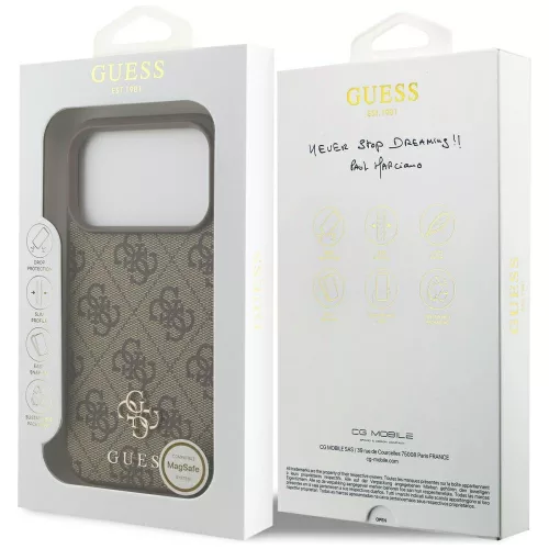 Guess - Hardcase 4G Small & Classic MagSafe (GUHMP18LP4SM4MW) - iPhone 18 Pro / iPhone 17 Pro - Brown