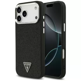   Guess - Glitter Triangle Logo MagSafe (GUHMP18XPFGTSCMK) - iPhone 18 Pro Max / iPhone 17 Pro Max - Black