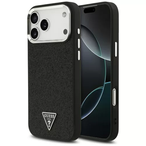 Guess - Glitter Triangle Logo MagSafe (GUHMP18XPFGTSCMK) - iPhone 18 Pro Max / iPhone 17 Pro Max - Black