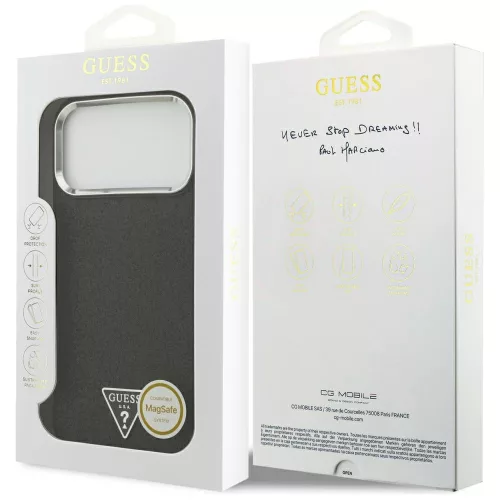 Guess - Glitter Triangle Logo MagSafe (GUHMP18XPFGTSCMK) - iPhone 18 Pro Max / iPhone 17 Pro Max - Black