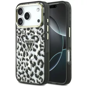  Guess - Leopard Glitter Triangle Logo MagSafe (GUHMP18XHLEGTGLK) - iPhone 18 Pro Max / iPhone 17 Pro Max - Black