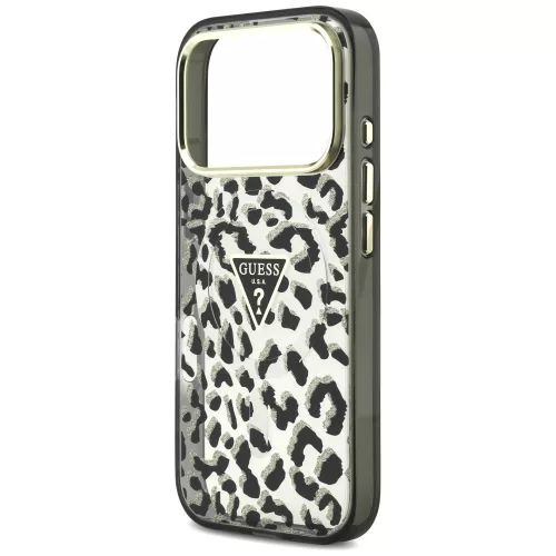 Guess - Leopard Glitter Triangle Logo MagSafe (GUHMP18XHLEGTGLK) - iPhone 18 Pro Max / iPhone 17 Pro Max - Black