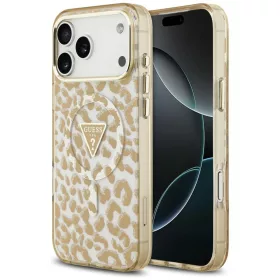   Guess - Leopard Glitter Triangle Logo MagSafe (GUHMP18XHLEGTGLW) - iPhone 18 Pro Max / iPhone 17 Pro Max - Brown