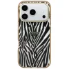 Guess - Zebra Glitter Triangle Logo MagSafe (GUHMP18X6HZPGTLD) - iPhone 18 Pro Max / iPhone 17 Pro Max - Gold