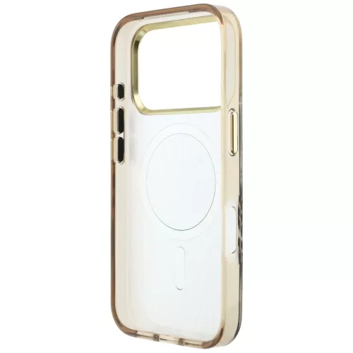 Guess - Zebra Glitter Triangle Logo MagSafe (GUHMP18X6HZPGTLD) - iPhone 18 Pro Max / iPhone 17 Pro Max - Gold