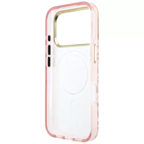 Guess - Leopard Glitter Triangle Logo MagSafe (GUHMP18LHLEGTGLP) - iPhone 18 Pro / iPhone 17 Pro - Pink