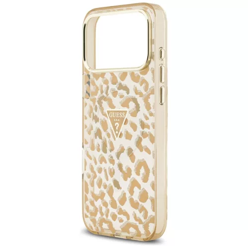 Guess - Leopard Glitter Triangle Logo MagSafe (GUHMP18LHLEGTGLW) - iPhone 18 Pro / iPhone 17 Pro - Brown
