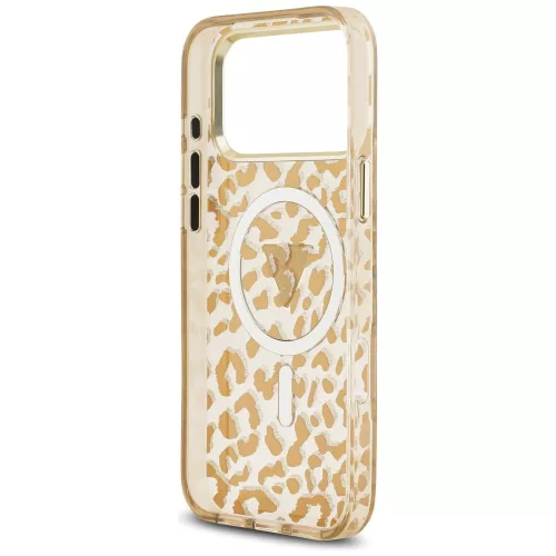 Guess - Leopard Glitter Triangle Logo MagSafe (GUHMP18LHLEGTGLW) - iPhone 18 Pro / iPhone 17 Pro - Brown