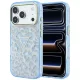 Guess - Leopard Glitter Triangle Logo MagSafe (GUHMP18LHLEGTGLU) - iPhone 18 Pro / iPhone 17 Pro - Light Blue