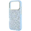 Guess - Leopard Glitter Triangle Logo MagSafe (GUHMP18LHLEGTGLU) - iPhone 18 Pro / iPhone 17 Pro - Light Blue