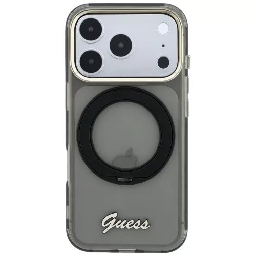 Guess - Ring Stand Script Metal Logo MagSafe (GUHMP18X6HCCMSK) - iPhone 18 Pro Max / iPhone 17 Pro Max - Black