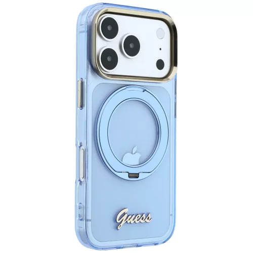 Guess - Ring Stand Script Metal Logo MagSafe (GUHMP18L6HCCMSB) - iPhone 18 Pro / iPhone 17 Pro - Light Blue