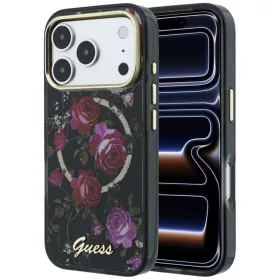   Guess - IML Glitter Blossom Roses MagSafe (GUHMP18L6HTBGSLK) - iPhone 18 Pro / iPhone 17 Pro - Black