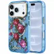 Guess - IML Glitter Blossom Roses MagSafe (GUHMP18L6HTBGSLB) - iPhone 18 Pro / iPhone 17 Pro - Light Blue