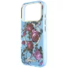 Guess - IML Glitter Blossom Roses MagSafe (GUHMP18X6HTBGSLB) - iPhone 18 Pro Max / iPhone 17 Pro Max - Light Blue