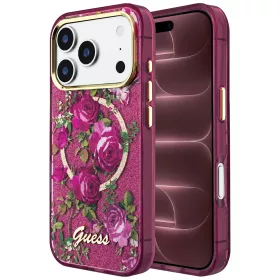   Guess - IML Glitter Blossom Roses MagSafe (GUHMP18X6HTBGSLU) - iPhone 18 Pro Max / iPhone 17 Pro Max - Burgundy