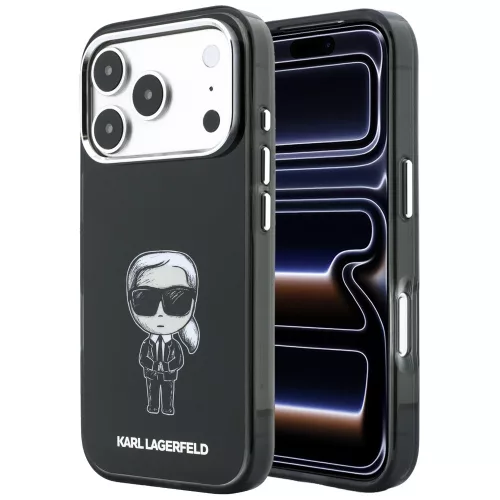Karl Lagerfeld - HC MagSafe IML Ikonik Sketch Print (KLHMP18L6HKIKDK) - iPhone 18 Pro / iPhone 17 Pro - Black