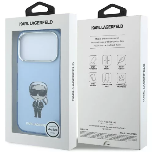 Karl Lagerfeld - HC MagSafe IML Ikonik Sketch Print (KLHMP18L6HKIKDB) - iPhone 18 Pro / iPhone 17 Pro - Blue