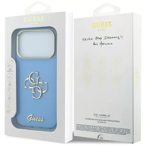Guess - IML 4G Metal Script (GUHCP18L5HC4MLSL) - iPhone 18 Pro / iPhone 17 Pro - Light Blue