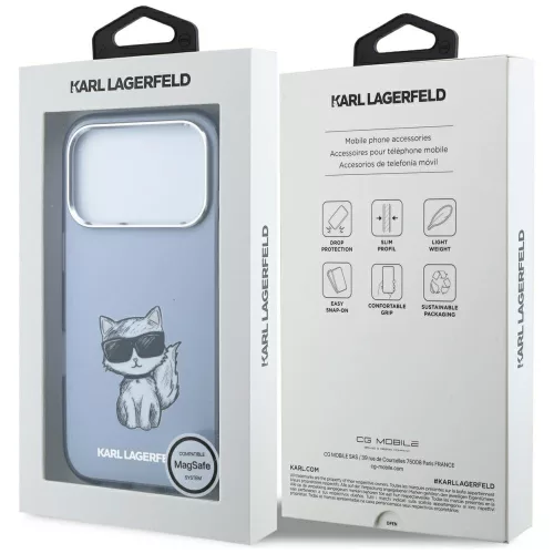Karl Lagerfeld - IML Choupette Body Sketch Print MagSafe (KLHMP18L6HCIKDB) - iPhone 18 Pro / iPhone 17 Pro - Blue