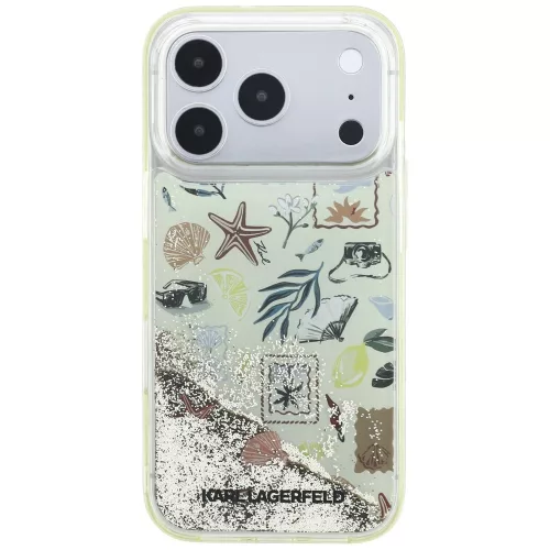 Karl Lagerfeld - Hardcase Liquid Glitter Beach and Sand (KLHCP18X6LCSPCE) - iPhone 18 Pro Max / iPhone 17 Pro Max - Beige