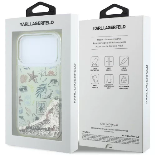 Karl Lagerfeld - Hardcase Liquid Glitter Beach and Sand (KLHCP18X6LCSPCE) - iPhone 18 Pro Max / iPhone 17 Pro Max - Beige