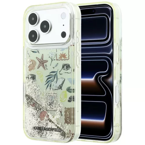 Karl Lagerfeld - Hardcase Liquid Glitter Beach and Sand (KLHCP18L6LCSPCE) - iPhone 18 Pro / iPhone 17 Pro - Beige