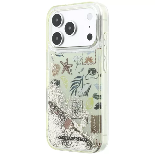 Karl Lagerfeld - Hardcase Liquid Glitter Beach and Sand (KLHCP18L6LCSPCE) - iPhone 18 Pro / iPhone 17 Pro - Beige