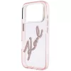 Karl Lagerfeld - IML Big Signature Resin Logo and Metal Frame (KLHCP18L6HCKSRP) - iPhone 18 Pro / iPhone 17 Pro - Pink