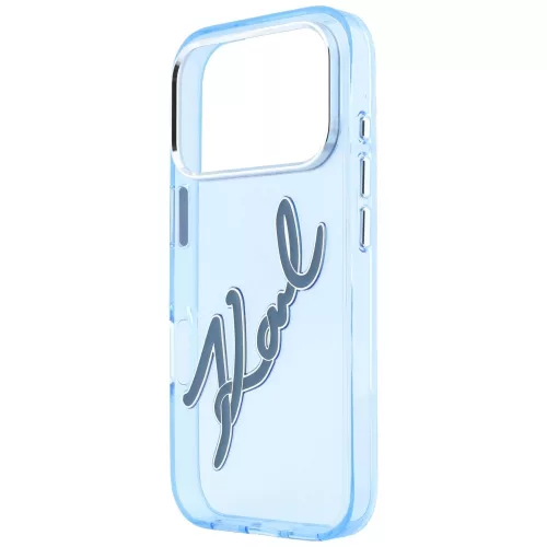 Karl Lagerfeld - IML Big Signature Resin Logo and Metal Frame (KLHCP18L6HCKSRB) - iPhone 18 Pro / iPhone 17 Pro - Blue