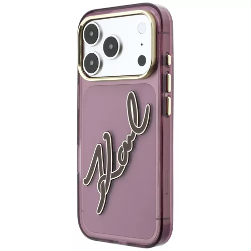 Karl Lagerfeld - IML Big Signature Resin Logo Metal Frame (KLHCP18X6HCKSRR) - iPhone 18 Pro Max / iPhone 17 Pro Max - Burgundy
