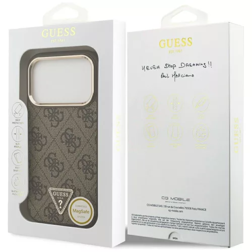 Guess - Hardcase 4G Triangle Logo MagSafe (GUHMP18LP4GTDGMW) - iPhone 18 Pro / iPhone 17 Pro - Brown