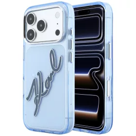   Karl Lagerfeld - IML Big Signature Resin Logo Metal Frame (KLHCP18X6HCKSRB) - iPhone 18 Pro Max / iPhone 17 Pro Max - Blue